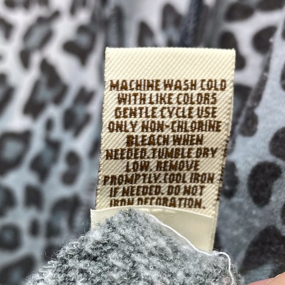 Leopard Print Women's Cropped Hoodie Lightweight Sweatshirt Vintage Havana Small - Picture 10 of 11